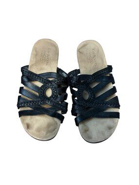 Kim Rogers Black Braided Slip‑On Sandals – Women’s Size 10M – Ultra Comfort